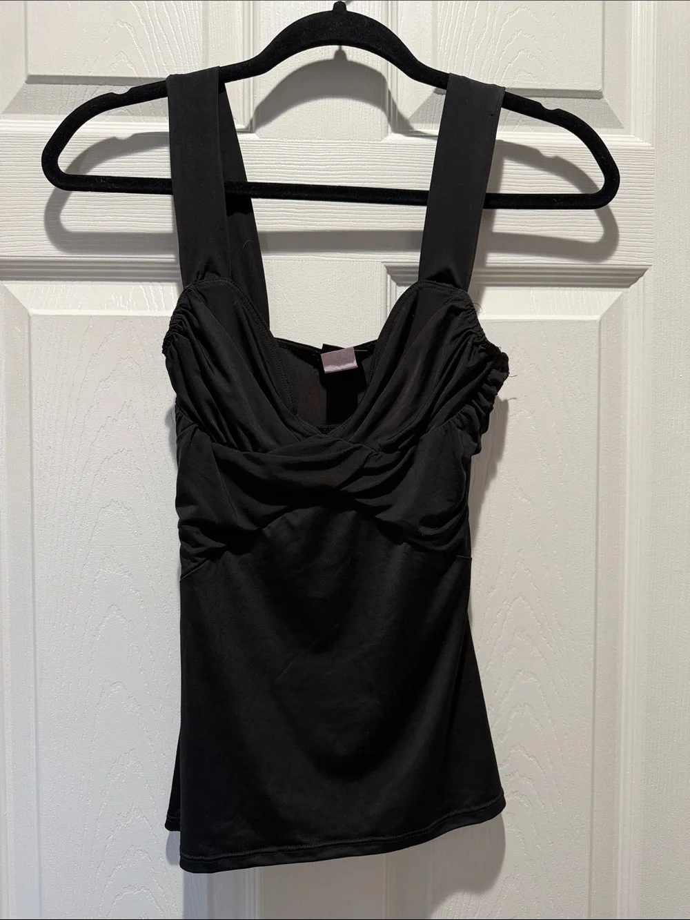 Frederick's of Hollywood Black Twisted Front Tank - Picture 1 of 3